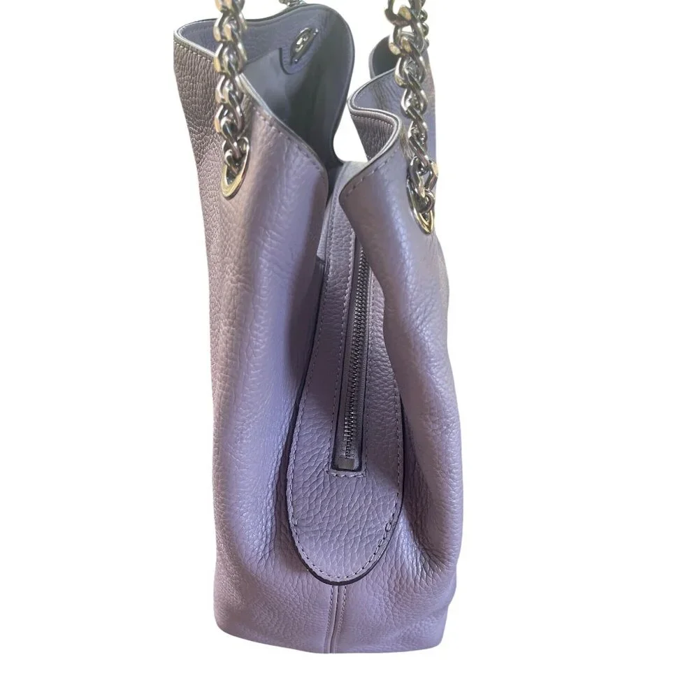 MICHAEL KORS SIGNATURE JET SET LARGE CHAIN Lilac SHOULDER BAG TOTE - Picture 3 of 7